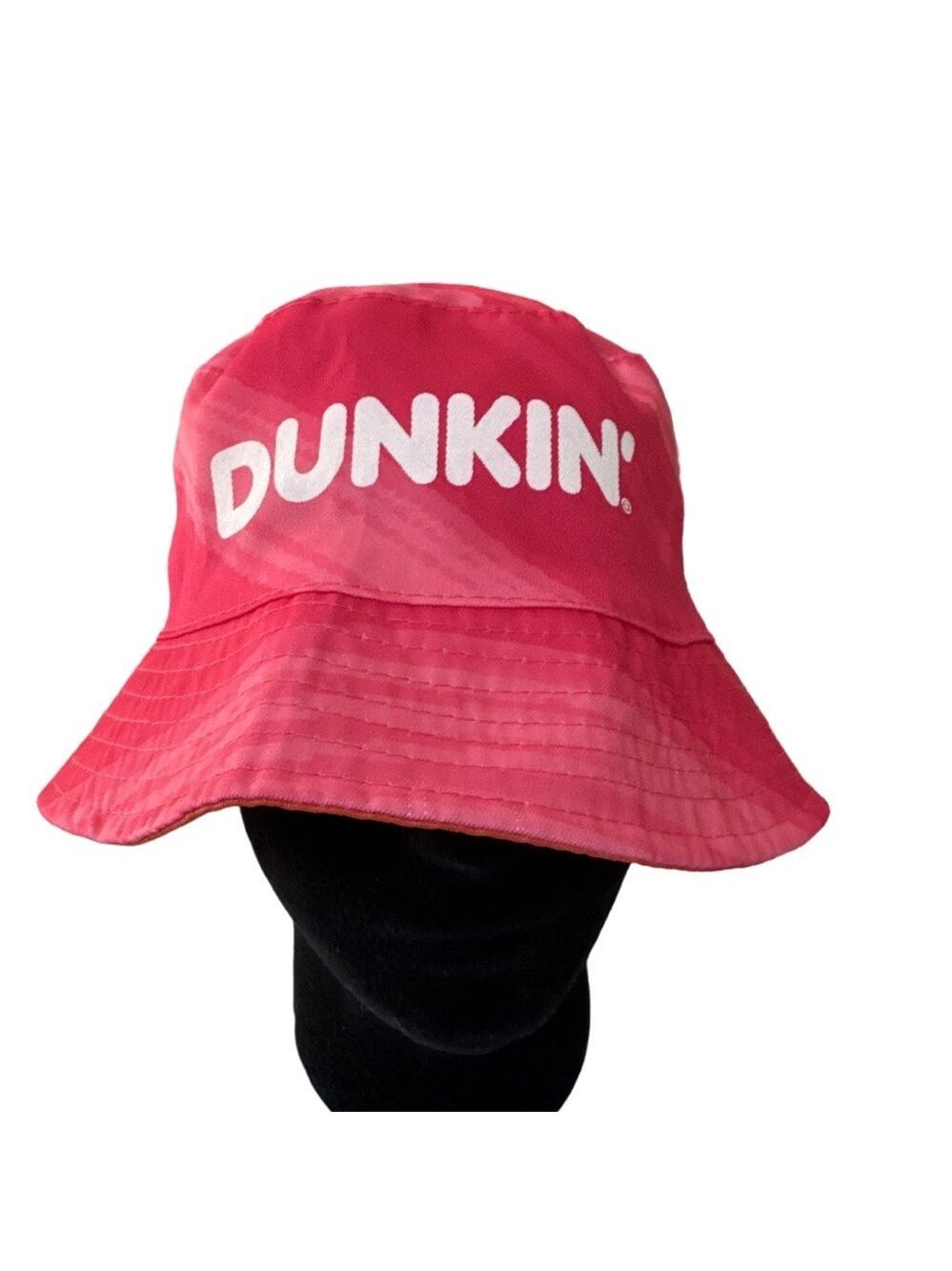 New Dunkin' Pink and Orange Reversible Bucket Hat. OSFM